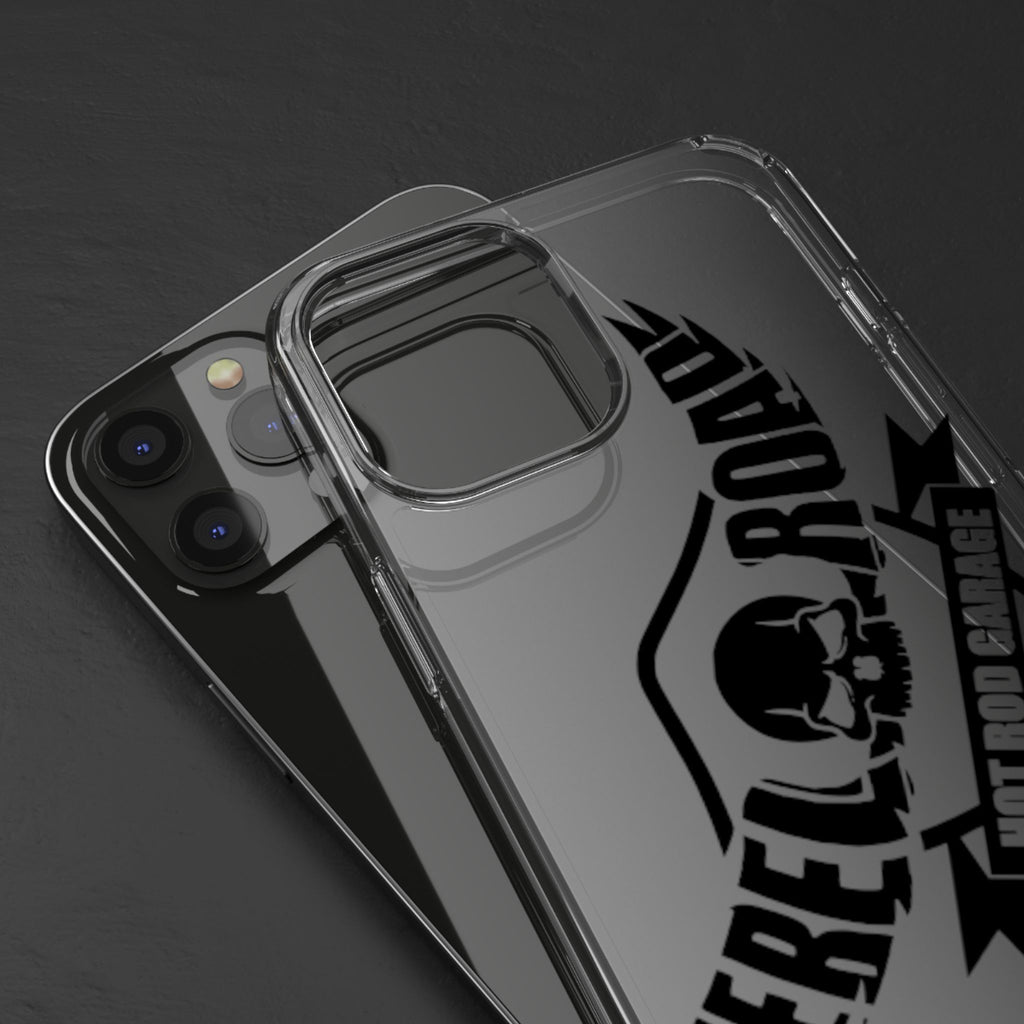 Clear Phone Case — Rebel Road Skull Design