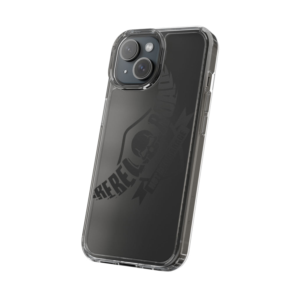 Clear Phone Case — Rebel Road Skull Design