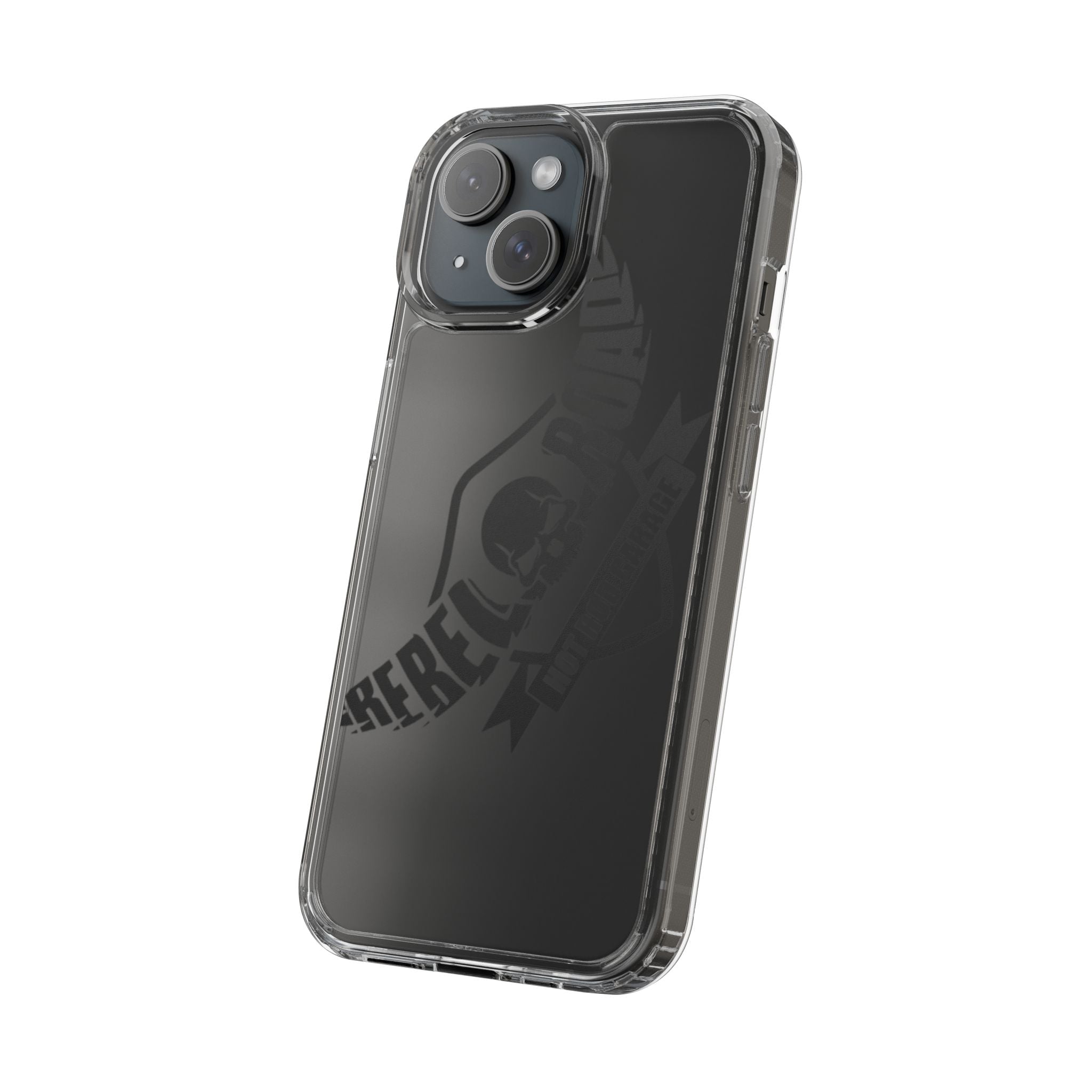 Clear Phone Case — Rebel Road Skull Design